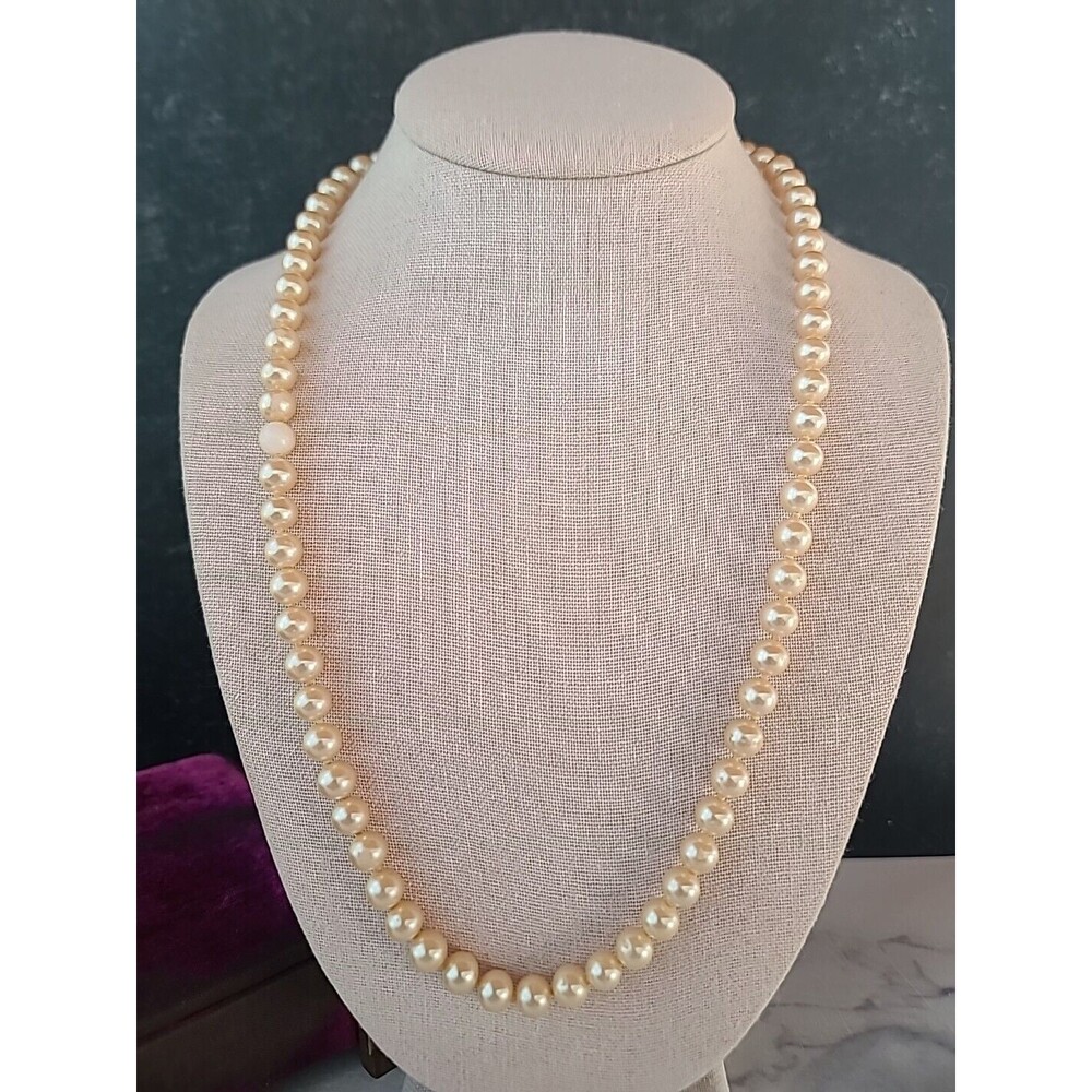 Vintage Faux Pearl Beaded Necklace, READ